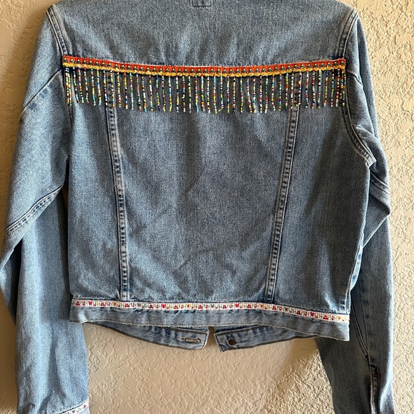 Vintage Denim Jeans Jacket Unique - Picture 2 of 4